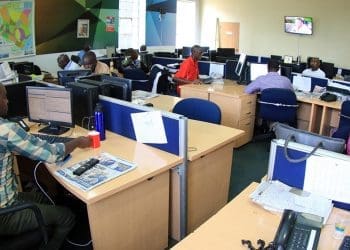 African journalists working in the Nation Media newsroom in Kenya