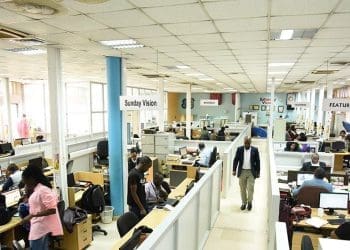 Journalists working in the New Vision Newsroom in Uganda