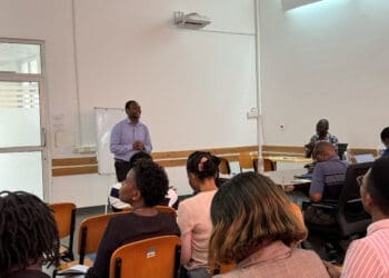 African researchers talking about his research