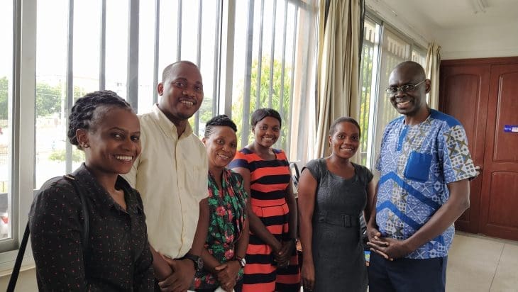Dr Charles Wendo delivers the first science communication workshop to help researchers communicate their research at the University of Dar es Salaam in December 2019.