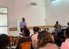 African researchers talking about his research